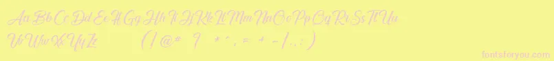 Smile of the Ocean Font – Pink Fonts on Yellow Background