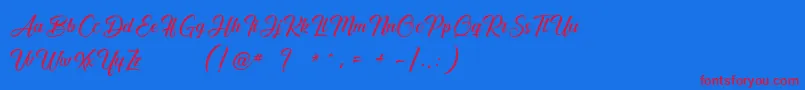 Smile of the Ocean Font – Red Fonts on Blue Background