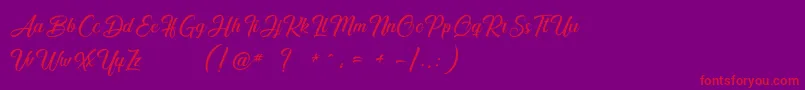 Smile of the Ocean-Schriftart – Rote Schriften auf violettem Hintergrund