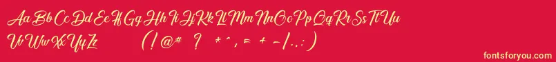 More about Smile of the Ocean Font Smile of the Ocean Font – Yellow Fonts on Red Background