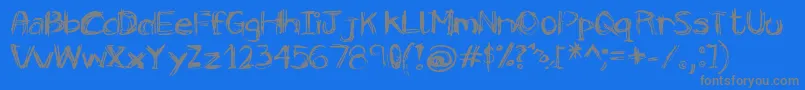 Smile Font – Gray Fonts on Blue Background
