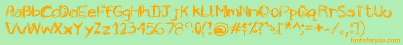 Smile Font – Orange Fonts on Green Background