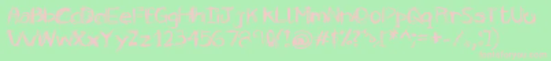 Smile Font – Pink Fonts on Green Background