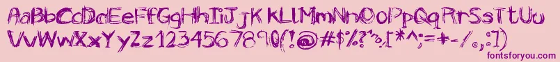 Czcionka Smile – fioletowe czcionki na różowym tle