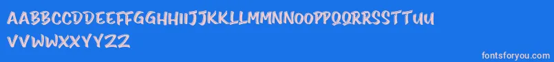 Smilen Font – Pink Fonts on Blue Background