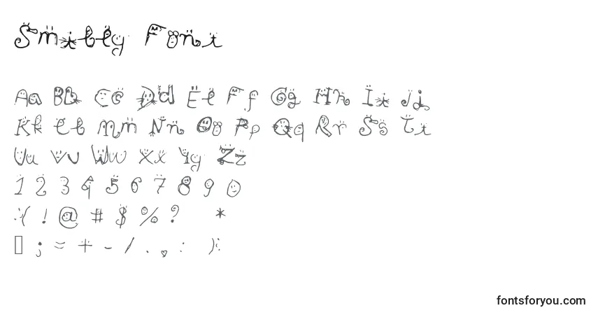 Schriftart Smiley Font – Alphabet, Zahlen, spezielle Symbole