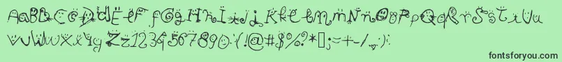 Fonte Smiley Font – fontes pretas em um fundo verde