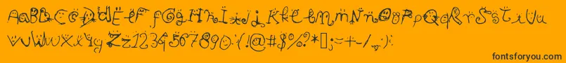 Smiley Font-Schriftart – Schwarze Schriften auf orangefarbenem Hintergrund