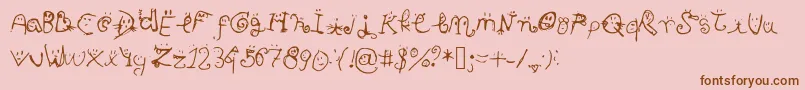 フォントSmiley Font – ピンクの背景に茶色のフォント