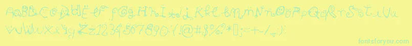 Czcionka Smiley Font – zielone czcionki na żółtym tle