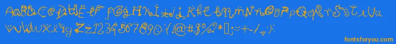 Fonte Smiley Font – fontes laranjas em um fundo azul