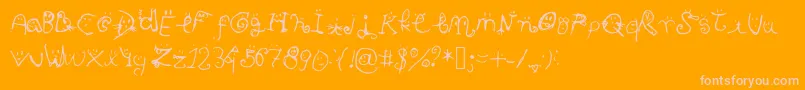 Smiley Font-Schriftart – Rosa Schriften auf orangefarbenem Hintergrund