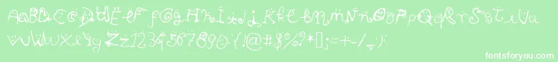 フォントSmiley Font – 緑の背景に白い文字