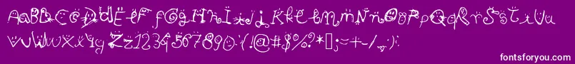 Smiley Font-fontti – valkoiset fontit violetilla taustalla