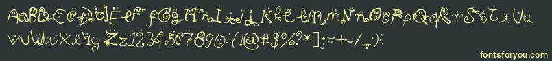 フォントSmiley Font – 黒い背景に黄色の文字