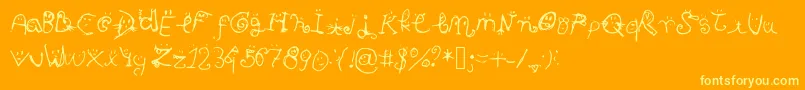 フォントSmiley Font – オレンジの背景に黄色の文字