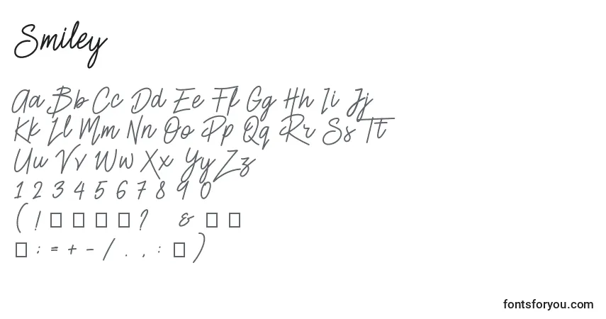 Шрифт Smiley (141266) – алфавит, цифры, специальные символы