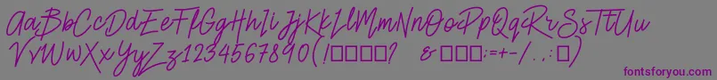 Smiley Font – Purple Fonts on Gray Background