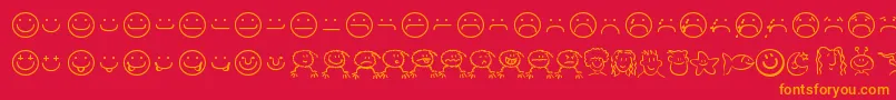 フォントsmilf    – 赤い背景にオレンジの文字