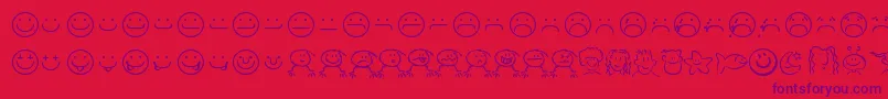 smilf   -Schriftart – Violette Schriften auf rotem Hintergrund