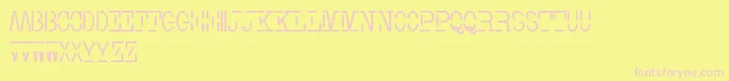 フォントSmith TypewriterFree – ピンクのフォント、黄色の背景