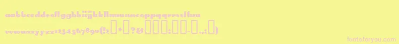 SMOKE   -fontti – vaaleanpunaiset fontit keltaisella taustalla