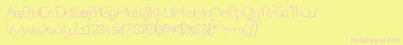 フォントSmoking Tequila – ピンクのフォント、黄色の背景