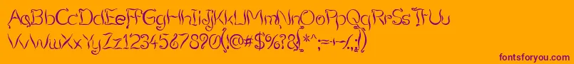 Smoking Tequila-Schriftart – Violette Schriften auf orangefarbenem Hintergrund