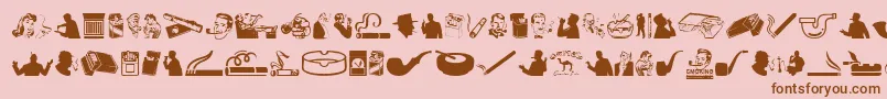 Шрифт Smoking – коричневые шрифты на розовом фоне