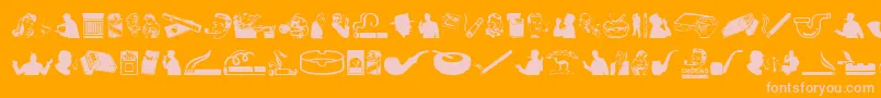 Шрифт Smoking – розовые шрифты на оранжевом фоне