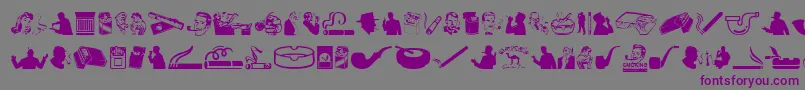 Smoking Font – Purple Fonts on Gray Background