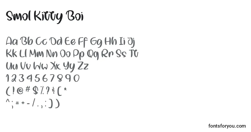 A fonte Smol Kitty Boi   – alfabeto, números, caracteres especiais