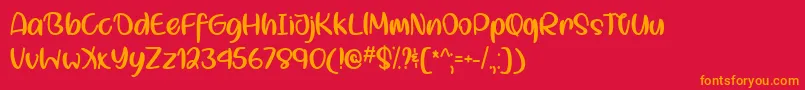 Smol Kitty Boi   Font – Orange Fonts on Red Background