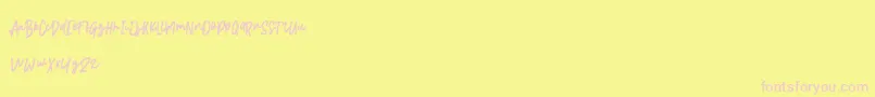 Smoothies Bucket-Schriftart – Rosa Schriften auf gelbem Hintergrund