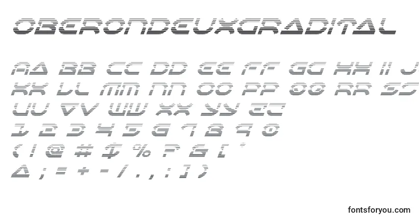 Шрифт Oberondeuxgradital – алфавит, цифры, специальные символы