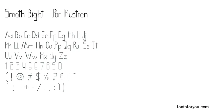 Шрифт Smoth Bight   Por Kustren – алфавит, цифры, специальные символы