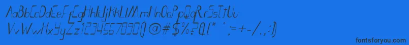 Smoth Bight Italic   Por Kustren Font – Black Fonts on Blue Background