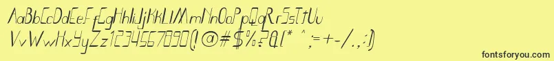 Smoth Bight Italic   Por Kustren Font – Black Fonts on Yellow Background