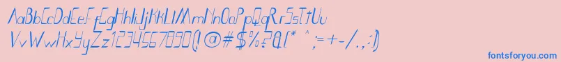 Smoth Bight Italic   Por Kustren-fontti – siniset fontit vaaleanpunaisella taustalla