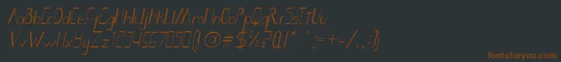 Smoth Bight Italic   Por Kustren Font – Brown Fonts on Black Background