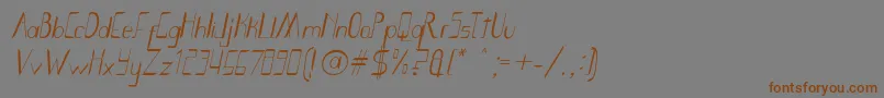 Lisätietoja Smoth Bight Italic Por Kustren-fontista Smoth Bight Italic Por Kustren-fontti – ruskeat fontit harmaalla taustalla