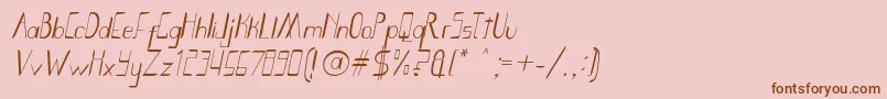 Smoth Bight Italic   Por Kustren Font – Brown Fonts on Pink Background