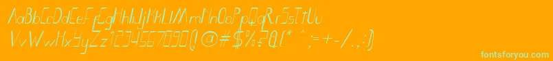 フォントSmoth Bight Italic   Por Kustren – オレンジの背景に緑のフォント