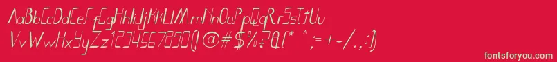 フォントSmoth Bight Italic   Por Kustren – 赤い背景に緑の文字