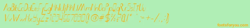 Fonte Smoth Bight Italic   Por Kustren – fontes laranjas em um fundo verde