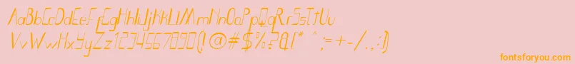 Smoth Bight Italic   Por Kustren Font – Orange Fonts on Pink Background