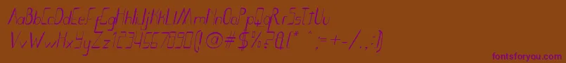 Smoth Bight Italic   Por Kustren Font – Purple Fonts on Brown Background
