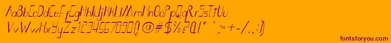 Smoth Bight Italic   Por Kustren Font – Purple Fonts on Orange Background