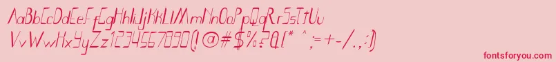 フォントSmoth Bight Italic   Por Kustren – ピンクの背景に赤い文字