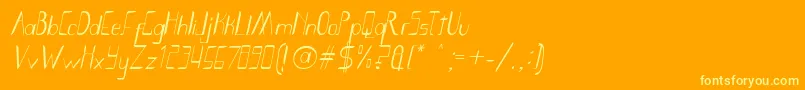 フォントSmoth Bight Italic   Por Kustren – オレンジの背景に黄色の文字